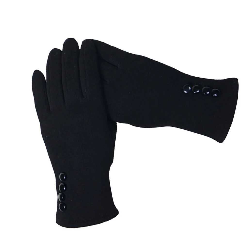 

Touch Screen Warm Gloves Black Women Windproof Anti-Slip Riding Driving Winter Gloves Breathable Sweat Absorbent Palm
