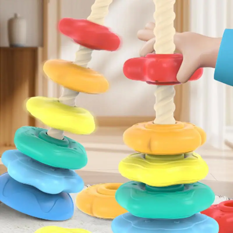 Rainbow Ring Stacker Toys Ring Stacker Interactive Toy Educational And Interactive Learning Stack Toys For Kids Girls Boys