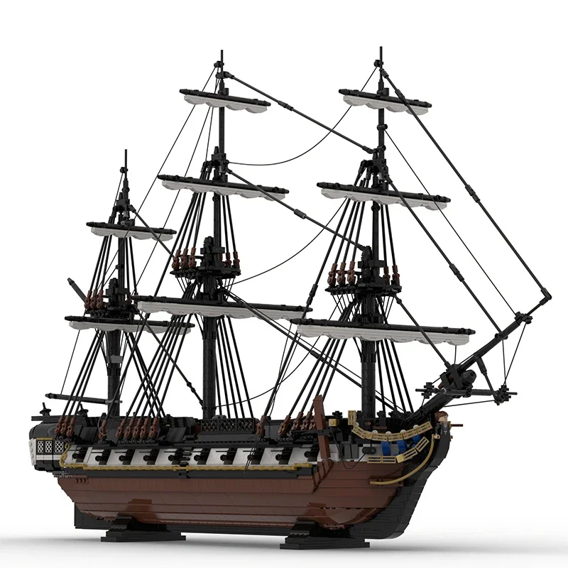 Moc-bloques de construcción de barco militar para niños, modelo de barco americano de 24 pistolas, tecnología Modular, regalos, juguetes, juegos de bricolaje, montaje