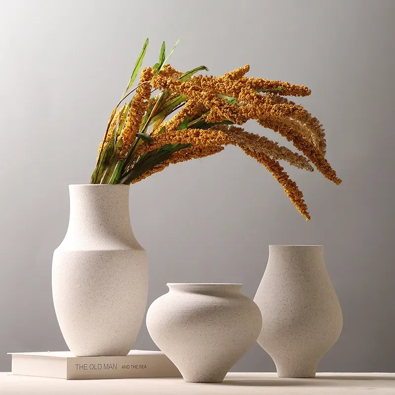 for Nordic Simple Ceramic Vase Model House Creative Matte Dot Flower Arrangement Ornament Bogu Shelf Ornament Modern