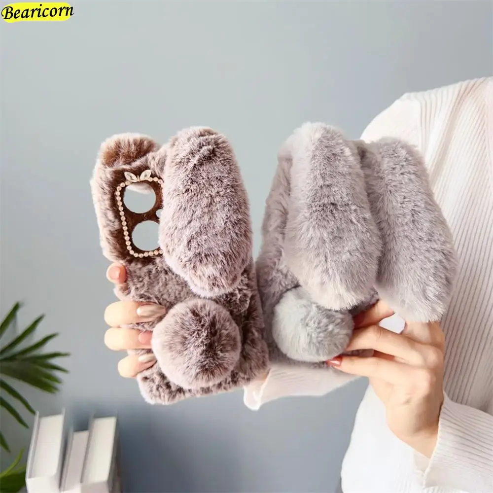 

Soft Plush Case For Xiaomi Mi 5X 6X 8 9 SE 9T 10 Ultra 10i 10S 10T Pro CC9e A1 A2 A3 Lite Furry Rabbit Bunny Warm Fur Hair Cover