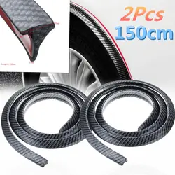 2pcs 150cm Car Splash Guard Fender Flare Extension Wheel Eyebrow Moulding Trim Wheel Arch Strip Extenders Scratch-proof