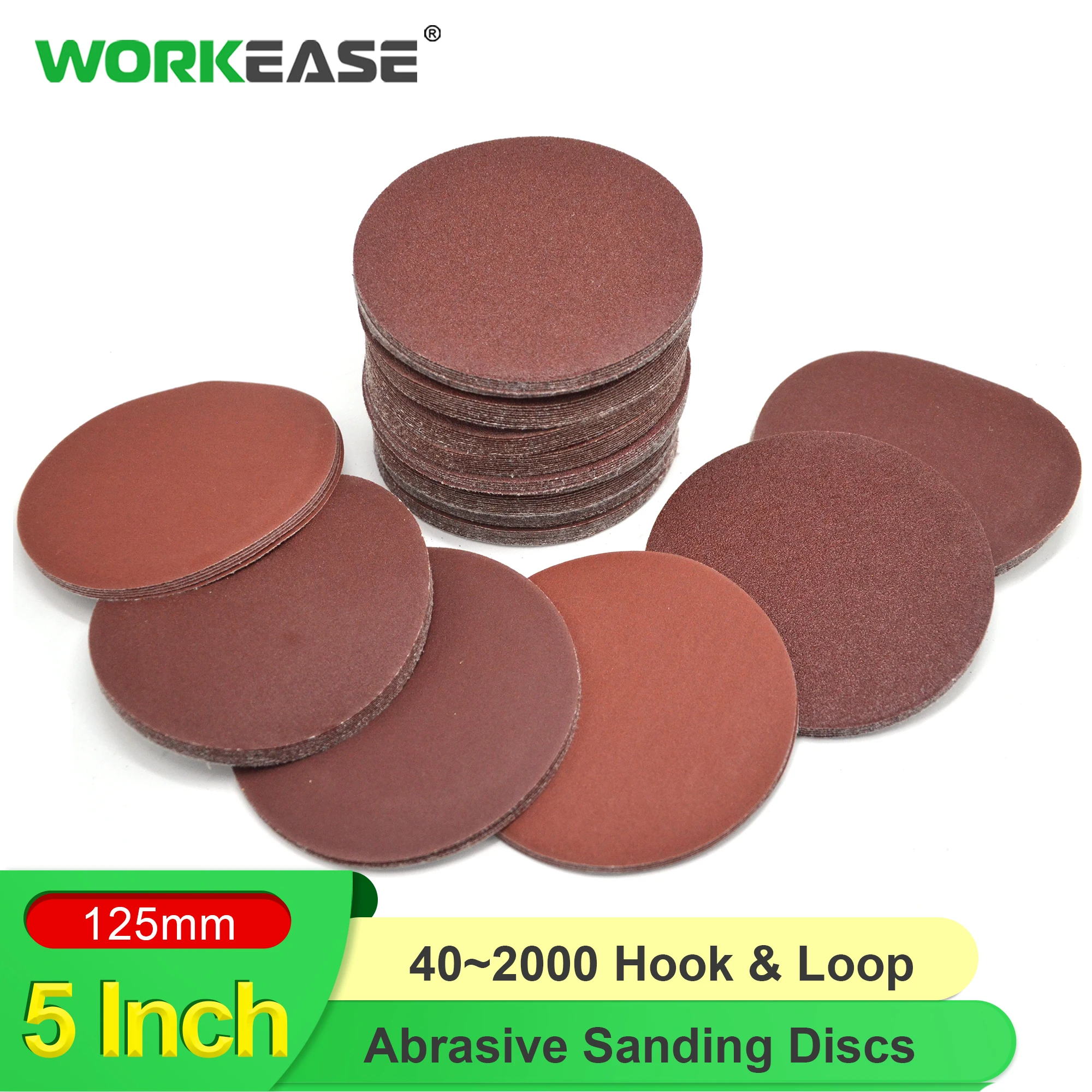 

5 Inch 125mm 40-2000 Grit Round Shape Sanding Discs Buffing Sandpaper for Random Orbital Sander Abrasive Sheets