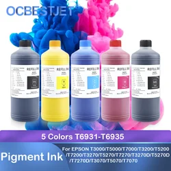 Pigment Ink 5 Colors T6931-T6935 High Quality 1000ML For EPSON SC T3000 T5000 T7000 T3200 T5200 T7200 T3270 T5270 T7270 T3270D