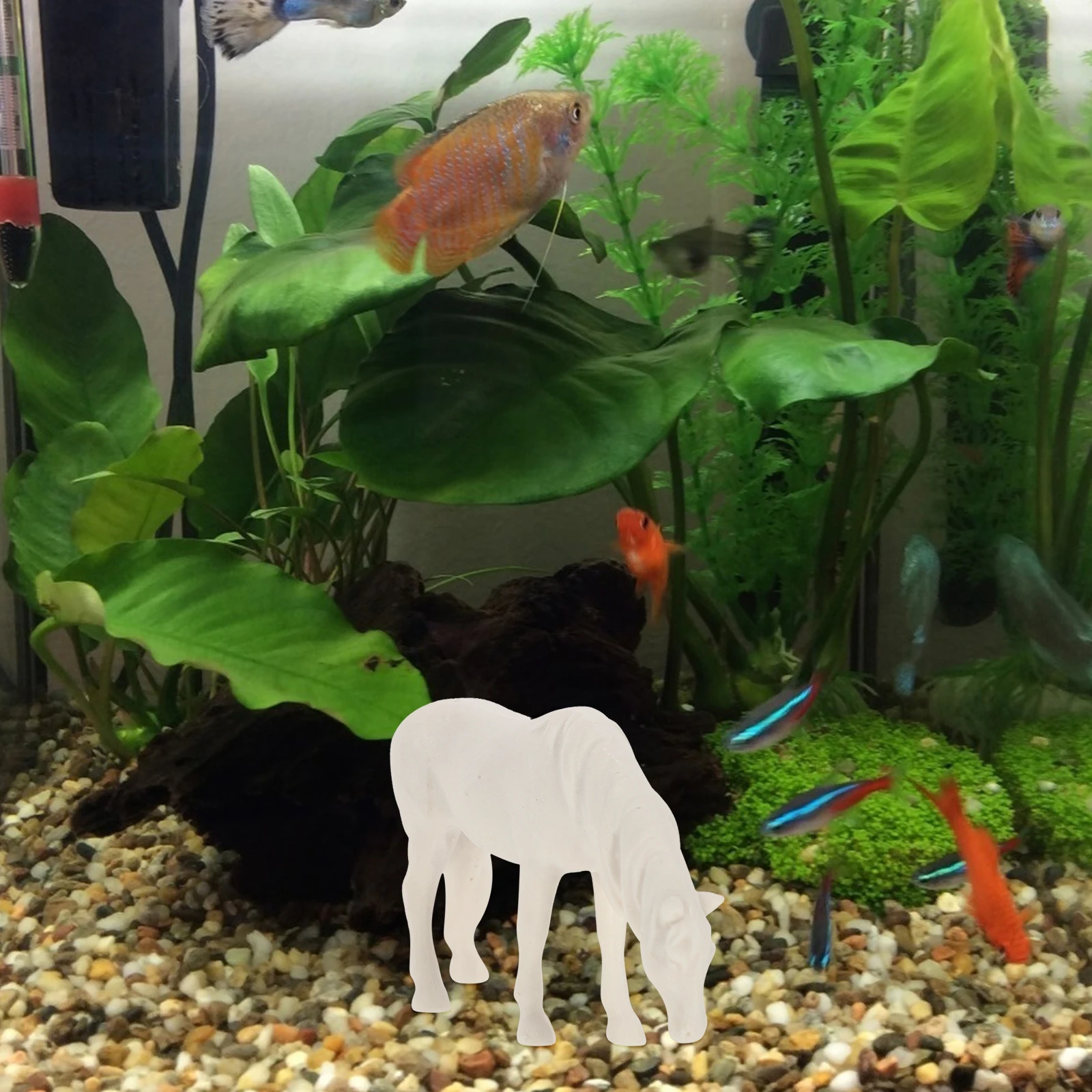 

1pc Mini Simulation Horse Resin Ornament Waterproof Durable Decor For Aquarium Reptile Tank Landscaping Small Horse Statue Pet