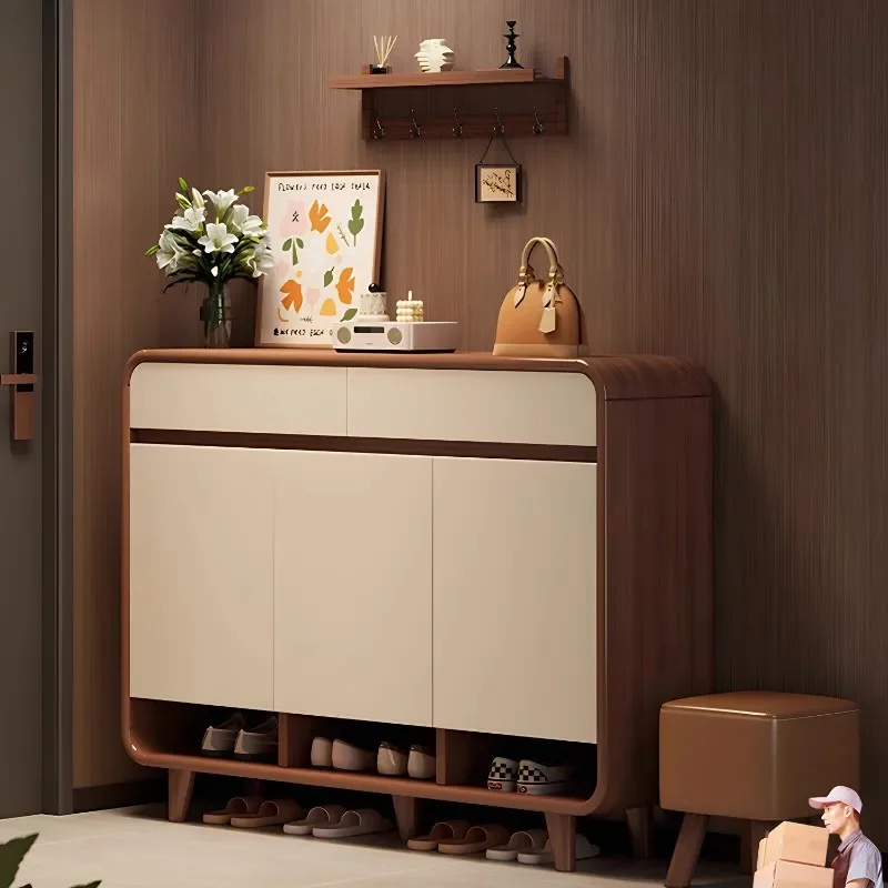 Shoe Cabinet for Entryway Modern Hall Tree Storage Rack with Multiple Shelves Large Capacity Shoe Organizer Indoor Furniture