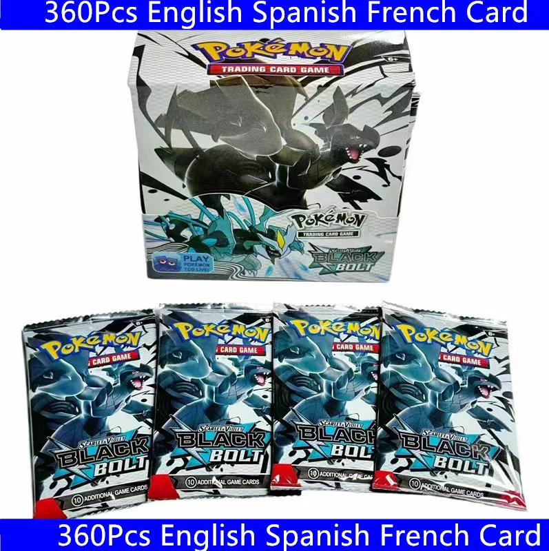 90/180/360 Stück Englische Spanische Französische Pokemon-Karten Prismatic Evolutions Surging Sparks SCARLET VIOLET 151 Booster Kampfkarten