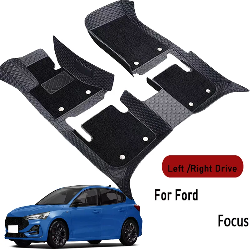 Car floor mats for Ford Focus 2006 2007 2008 2009 2010-2022 Customauto foot Pads automobile carpet cover interior accessories