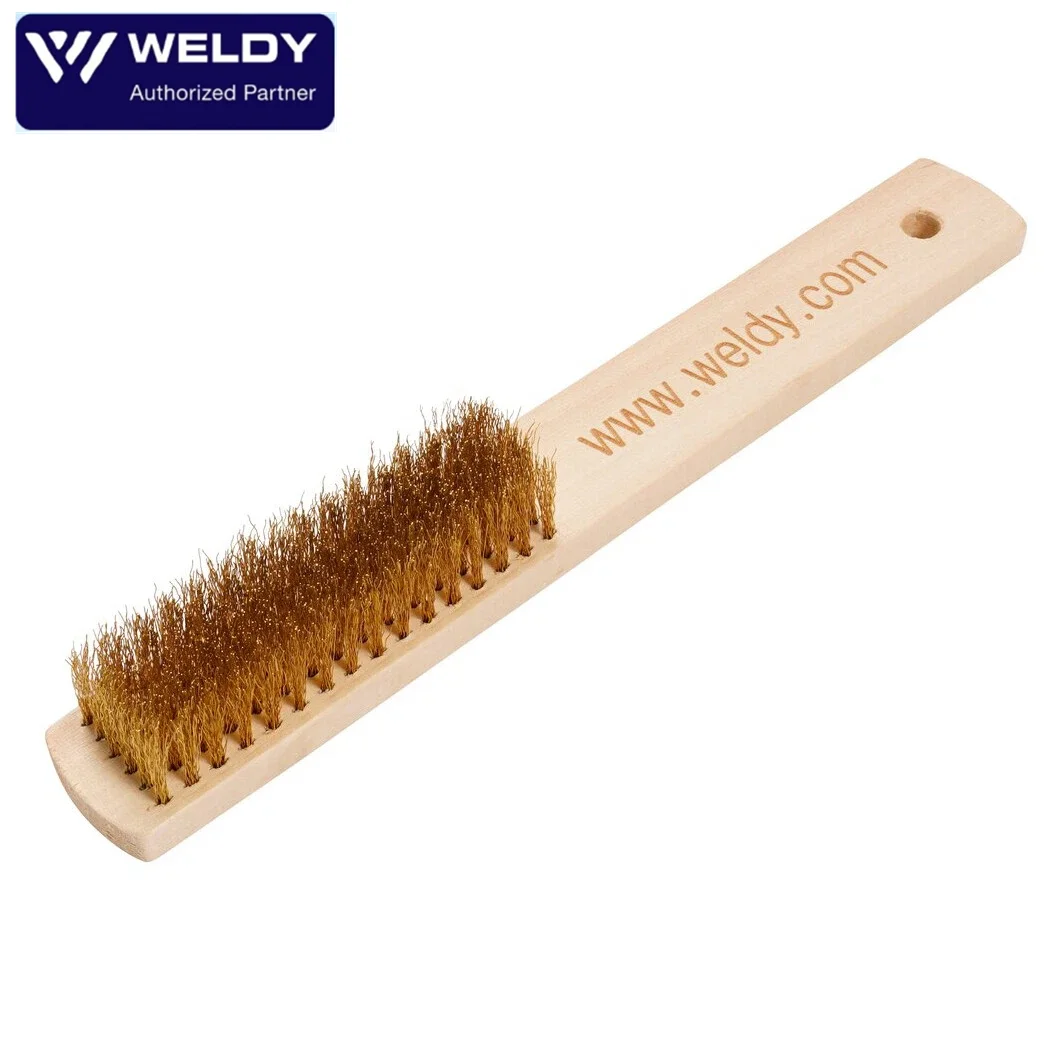 Weldy Brass Wire brush for Industrial Devices With Wood Handle,20cm Length Durable