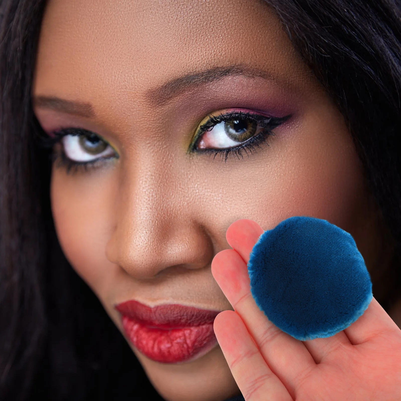 2Pcs Supple Round Powder Puff Simple Replacement Dry Makeup Tool Natural Application Loose Highlighter Daily Use Gift