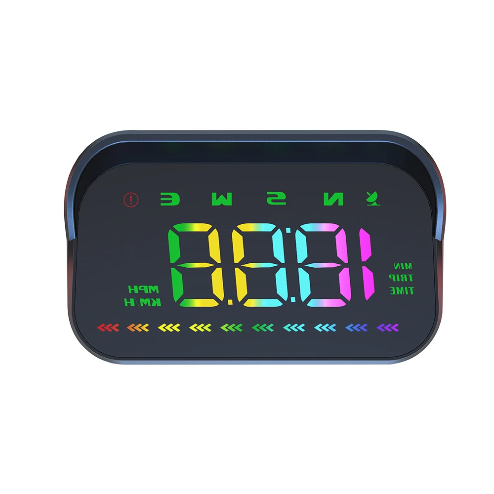 M23 شاشة عرض علوية GPS عداد السرعة الرقمي للزجاج الأمامي MPH التوصيل والتشغيل لعرض ألوان HUD للسيارة مع اتجاه تحذير السرعة