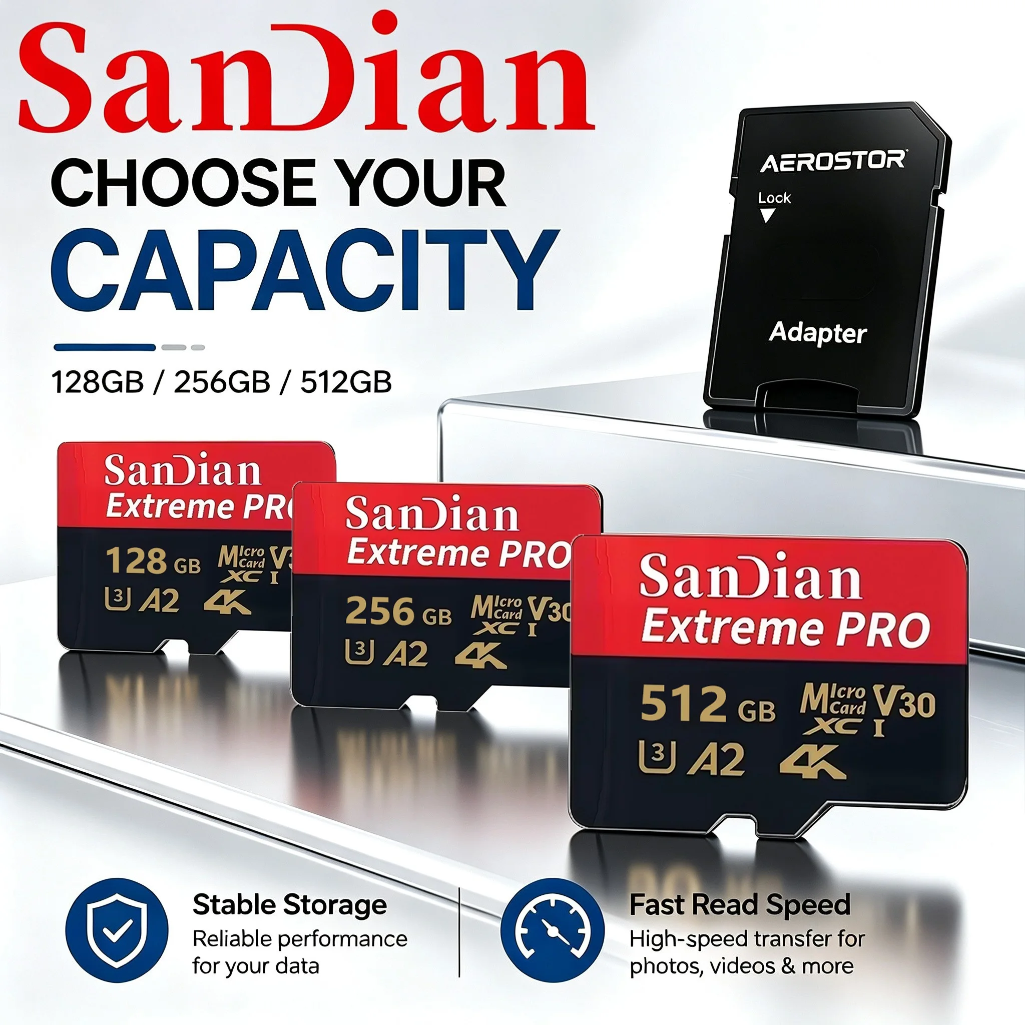Quality SD Cards 32GB 256GB 64GB TF Cards Memory Card Micro TF SD Card for Dash Cam/Desktop/Router/VR Headset/Digital Frame