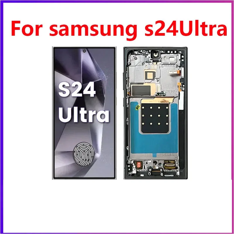 

Оригинальный LCD-дисплей 6.8 дюйма 120 Гц для Samsung Galaxy S24 Ultra с рамкой S928B S928U S928W, сенсорный экран, дигитайзер, сборка дисплея.