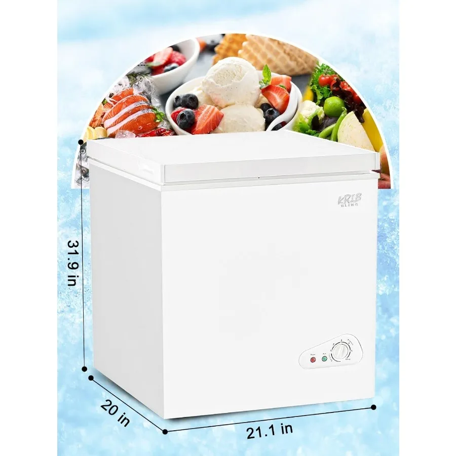 Compact Mini Deep Freezer with Top Open Door for Home Kitchen or Garage Storage 7.0 Cu.Ft Capacity with 7 Gears Temperature Con
