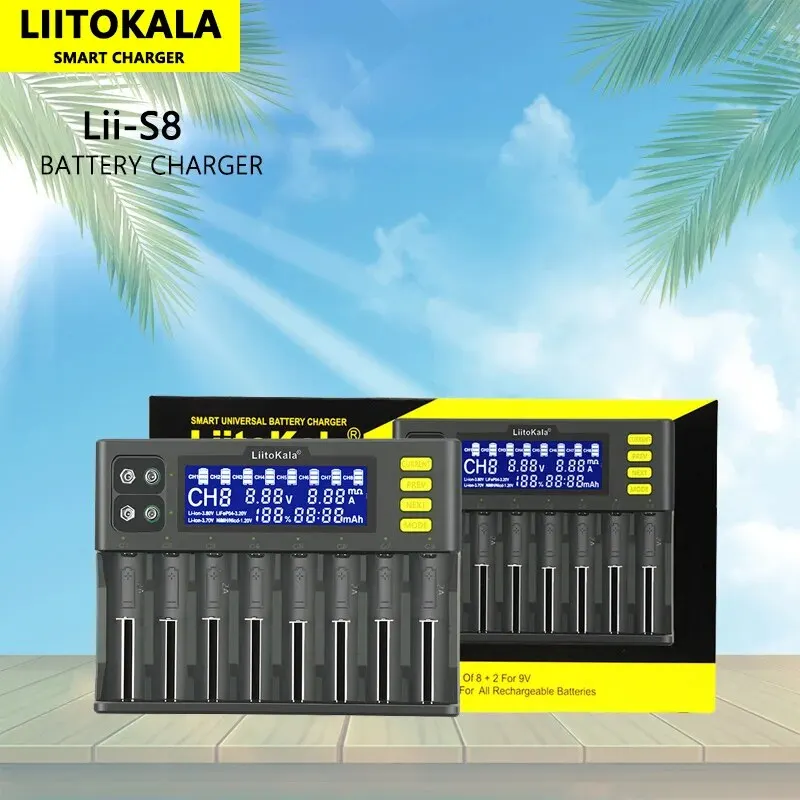 Liitokala Lii-600 Lii-500 Lii-500S Lii-S8 Lii-S6 LCD Display 3.7V 1.2V 18650 26650 16340 14500 18500 21700 Battery Charger