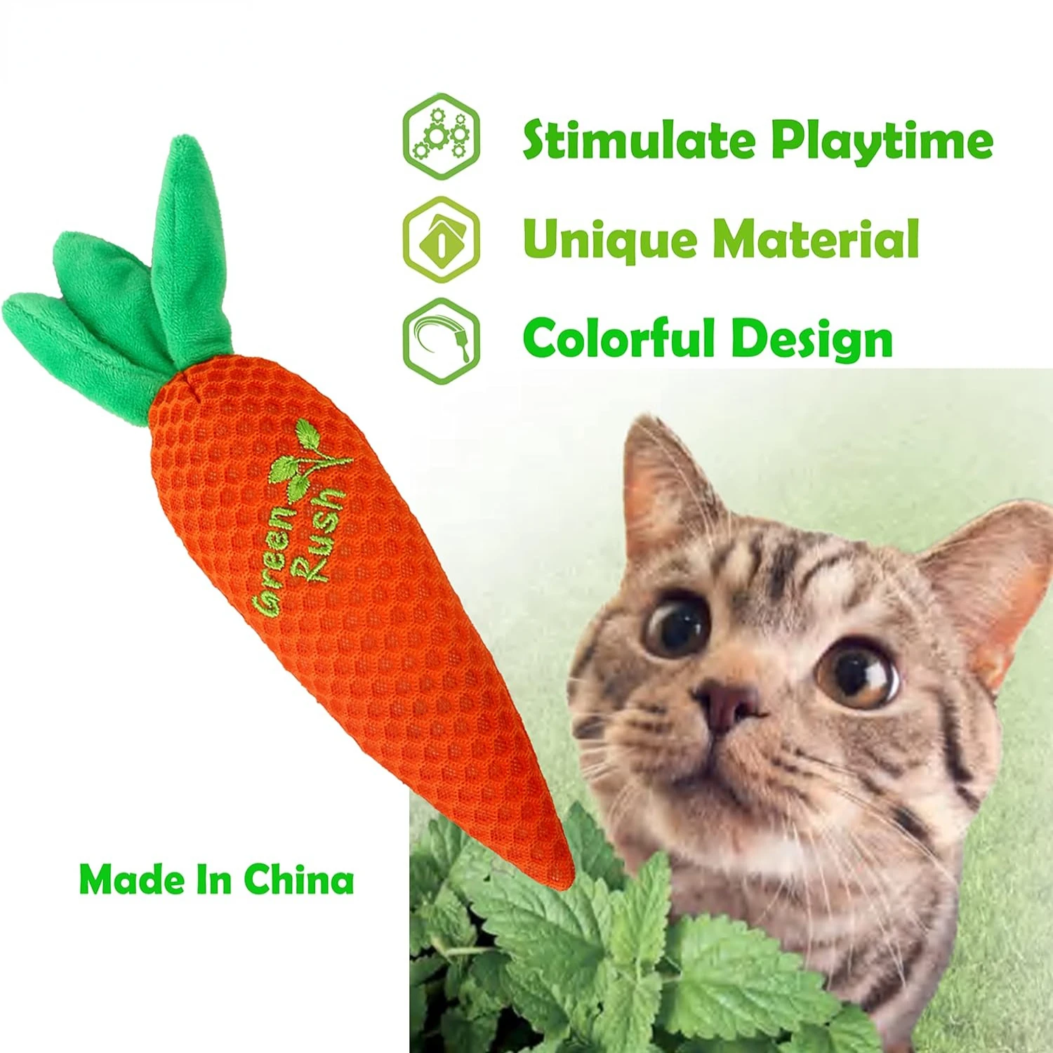 Engaging and playful small catnip cuddler toys for cats - Exciting and interactive carrot-shaped addition to playtime for kitten