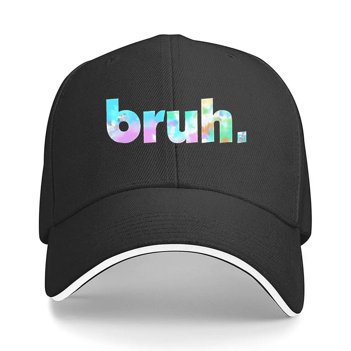 Colorful Gradient Bruh Vinyl Wall Sticker Room Decor Sandwich Baseball Cap