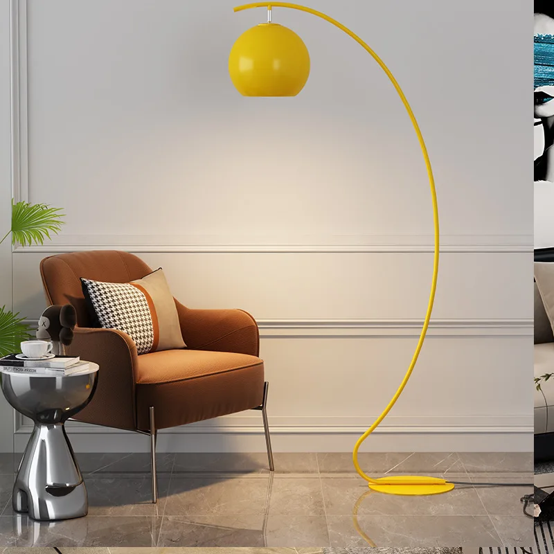 LED Floor Lamp Black Yellow High Grade Sofa Side Decorative Light Bedroom Study Standing Lamp ForLiving Room