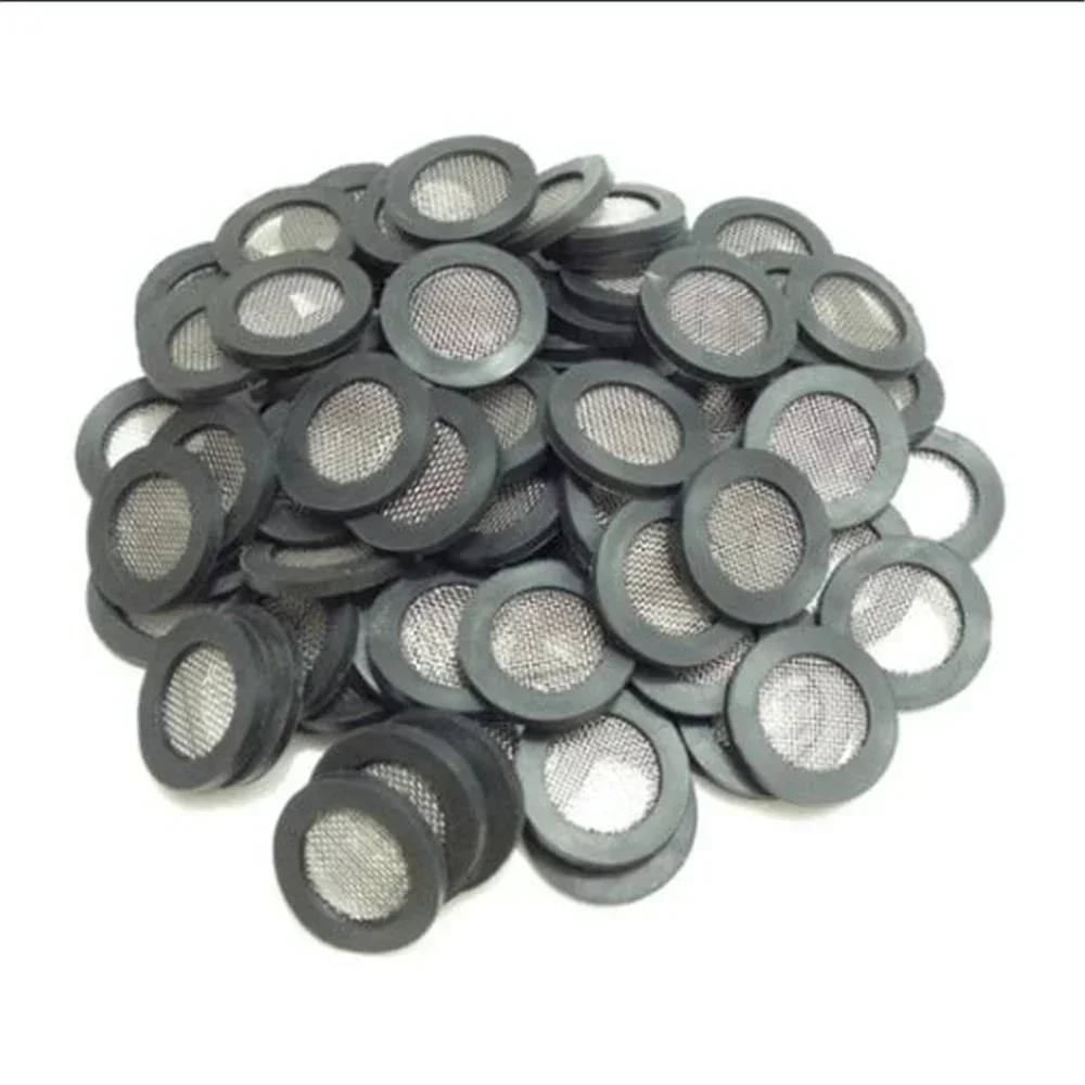 20pcs for Corrugated Hose Inlet Pipe Sealing Ring Rubber Gasket 4/6 Points 304 Stainless Steel Rubber Gasket With Filter Gasket