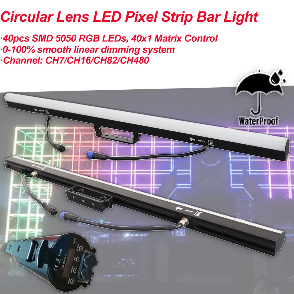 Outdoor White Circular Lens Pixel Bar 40 LED Bar Light Pixel Color Control For DJ Disco Party Club Stage Show Lamp