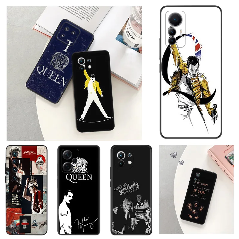 Anti-Drop Soft Phone Case For Xiaomi 12T 12X 13Lite Redmi Note 12 4G 5G 12s 13 Pro 12c 13c Queen band Freddie Mercury Cover