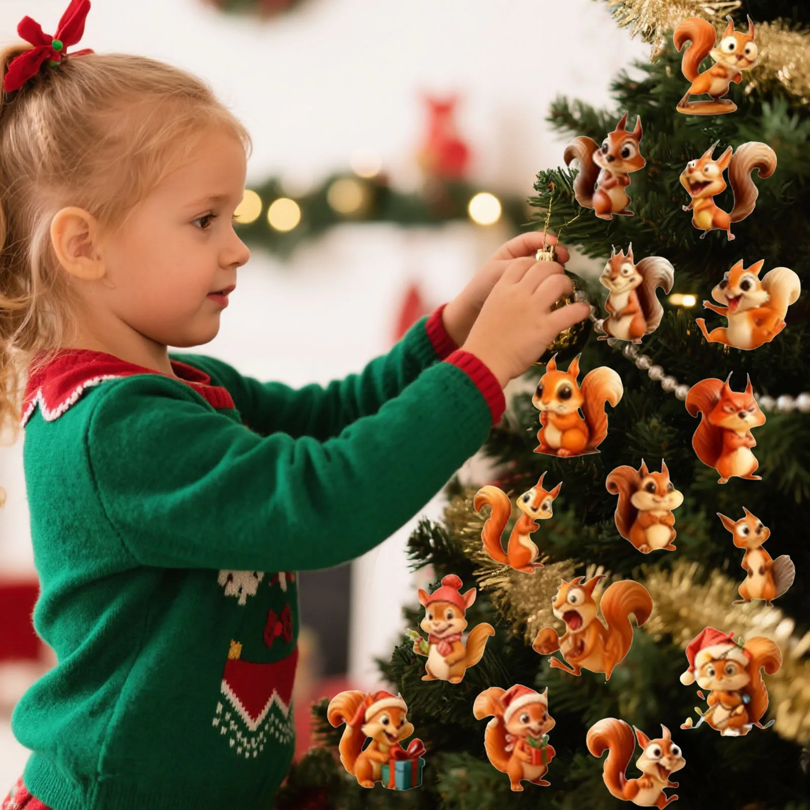 لعبة الطبخ مضحكة السنجاب تقويم القدوم تشريح عيد الميلاد العد التنازلي قلادة تحتوي على 24 مؤقت أكريليك المطبخ يختتم #4