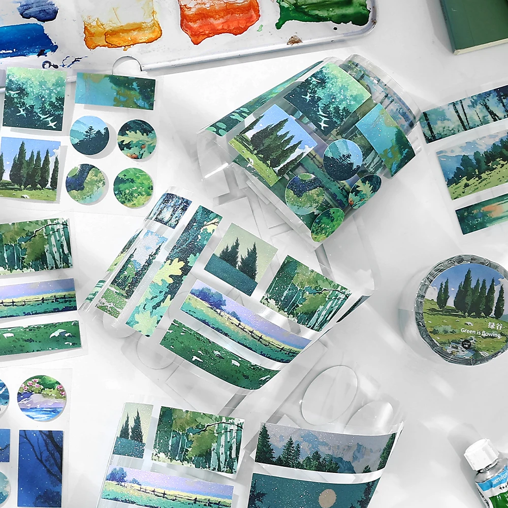 6*200cm paisagismo washi fita reunião montanhas e mares criativo diy diário scrapbooking fitas adesivas papelaria estética