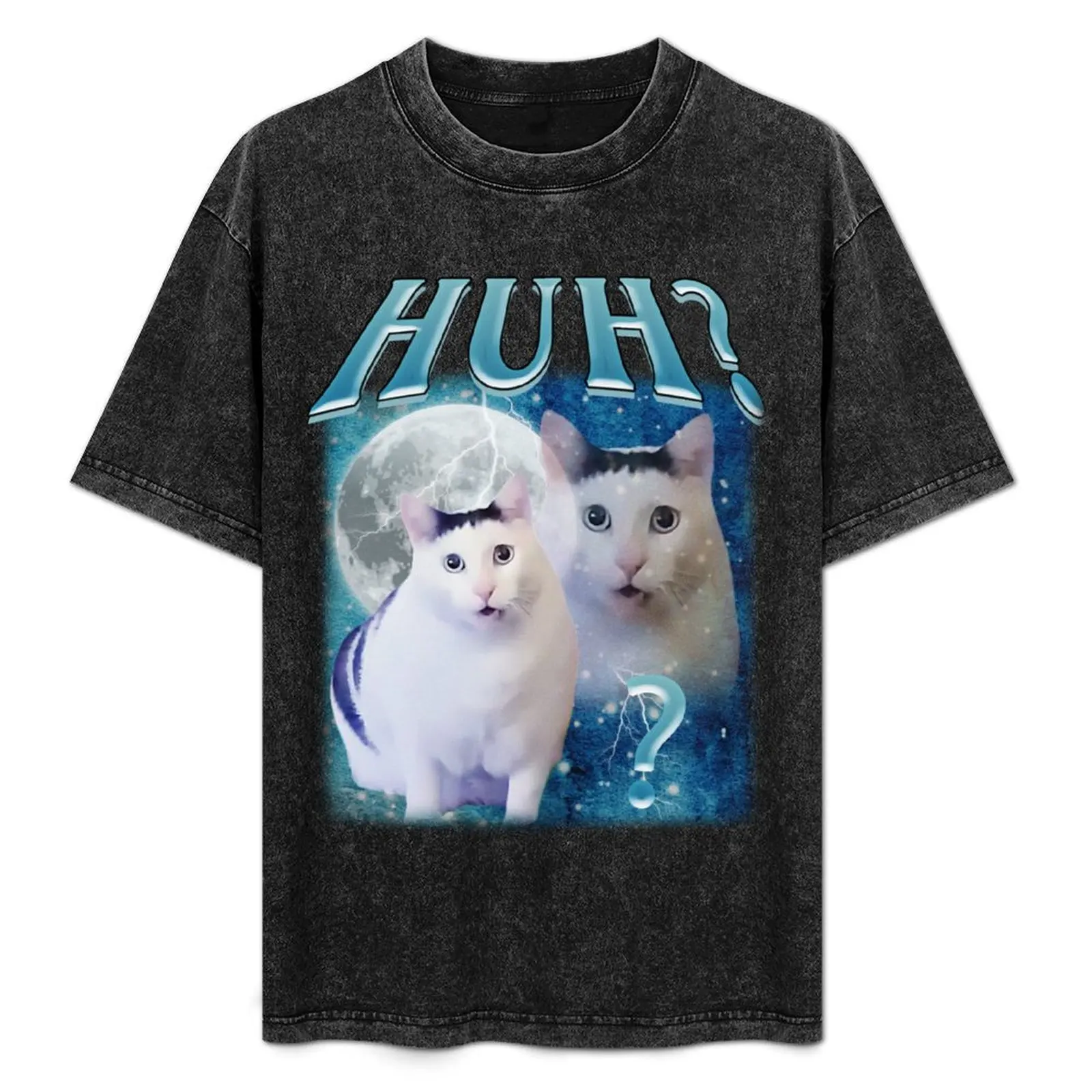 

Huh What Funny Cat Meme T-Shirt Plus Size Quick Dry Sports Tee