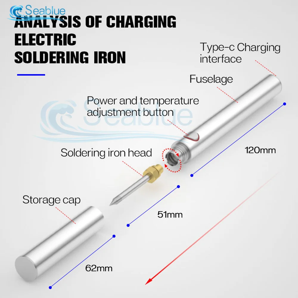 5V 8W USB Electric Soldering Iron Kit Adjustable Temperature Charging Auto metal Y-shaped Welding Heat Pencil Tips Repair Tool