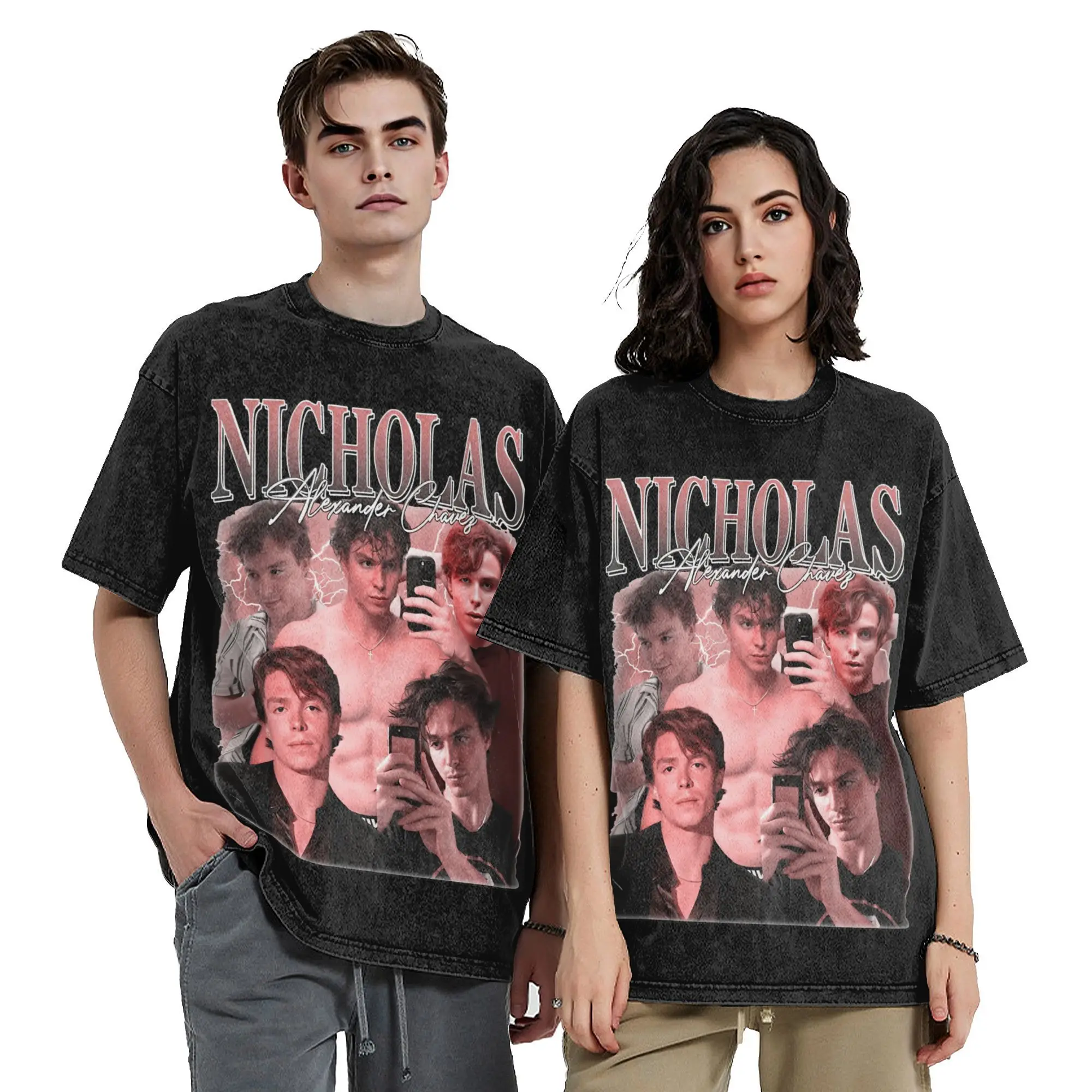 Retro Sweet Nicholas Alexander Chavez Washed T Shirt Streetwear Hip Hop Vintage T-Shirt  Tees for Men Women Harajuku Summer