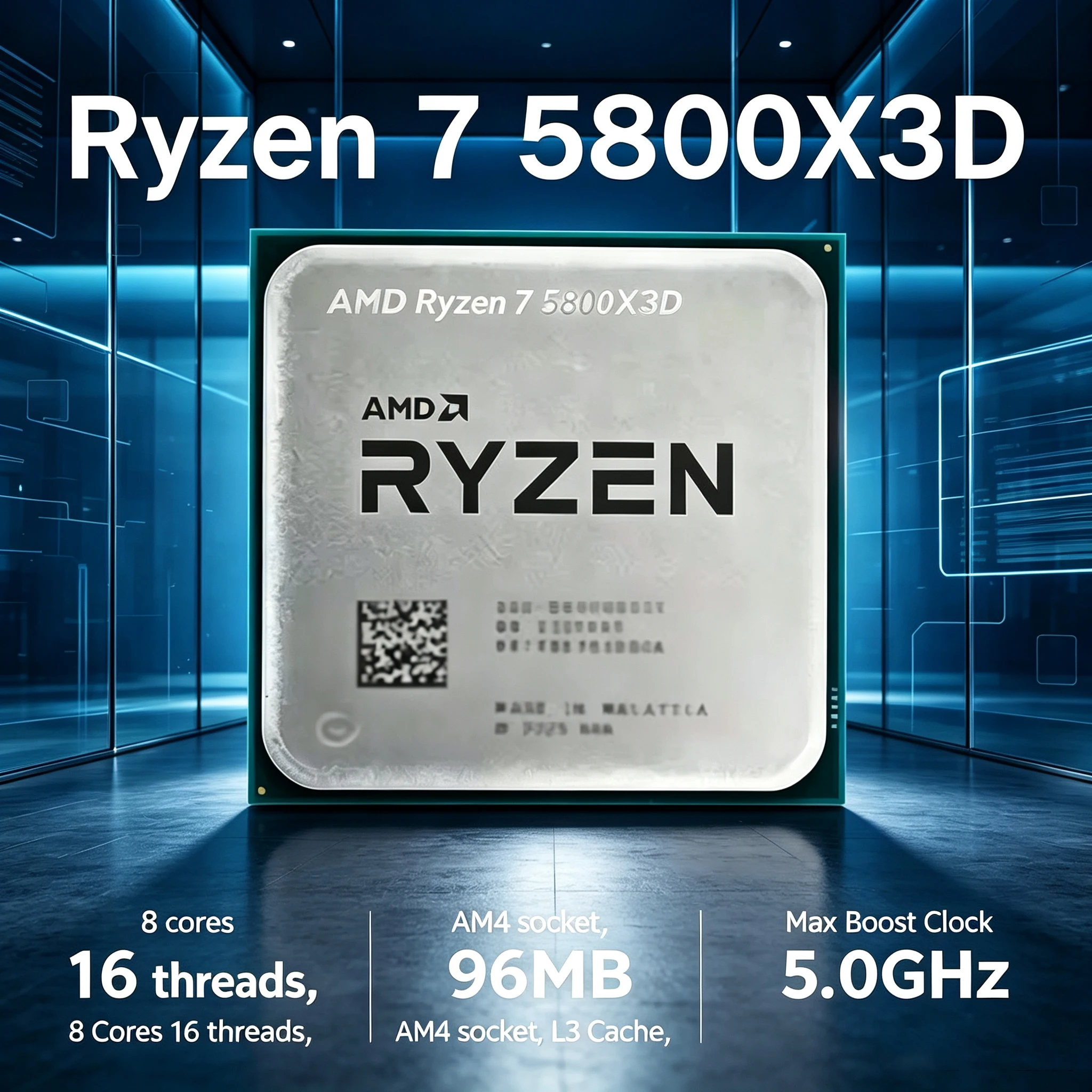 AMD R7 5800X3D CPU Processor Ryzen 7 Gaming Processor New Ryzen 5000 Series 8-Core 16-Thread 5 GHz DDR4 96 MB 105W Loose Pie