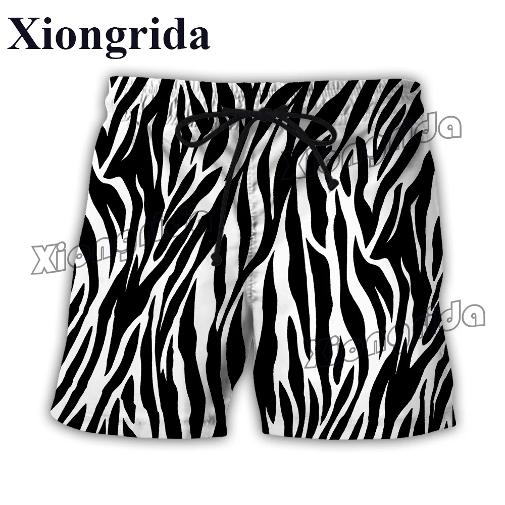 

Zebra Striped Print Shorts Men Casual Zebra 3D Print Short Pants Harajuku Hip Hop Stripe Print Shorts Summer Beach Shorts