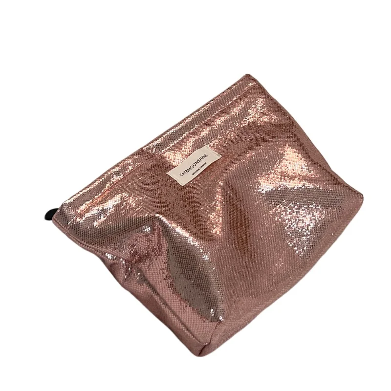 Large Glittery Cosmetic Bag for Women, Toiletry Bag, Storage Bag for Going Out, Simple and Portable Storage Bag