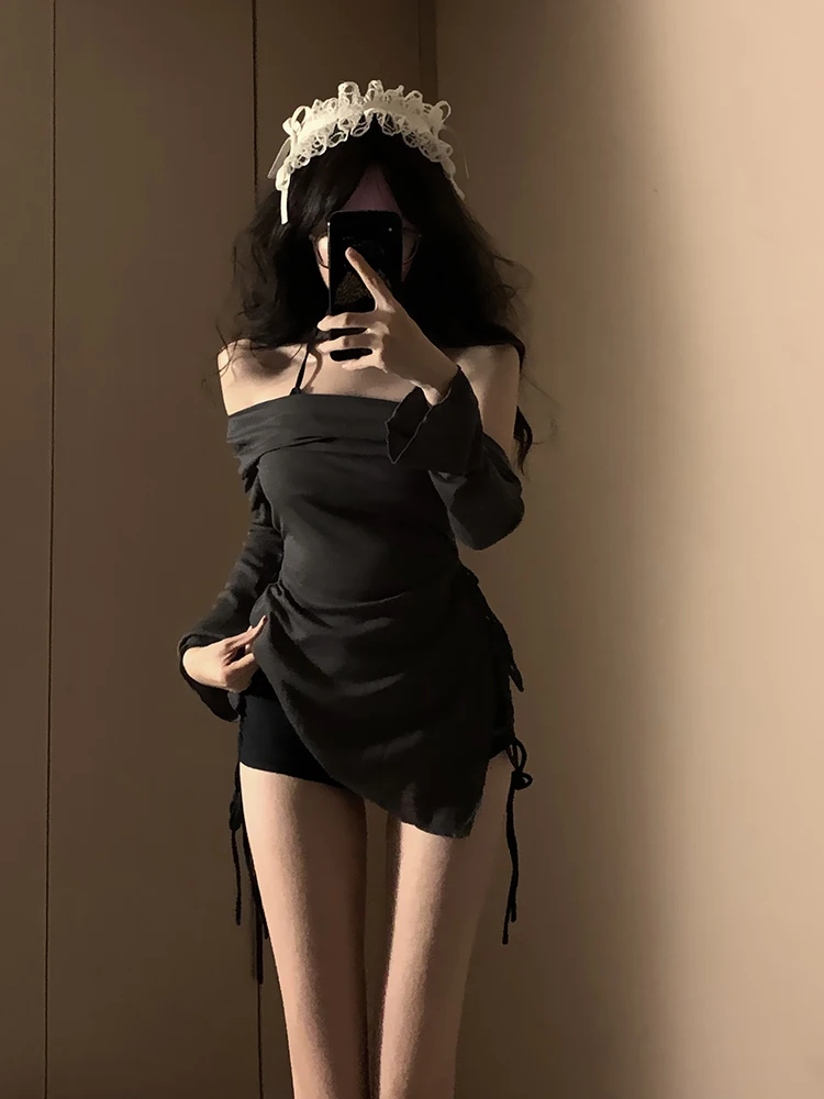 

Новый женский купальник-бикини с высокой талией средней длины, термоактивный, с эффектом похудения, из нейлоновой ткани, с длинными рукавами