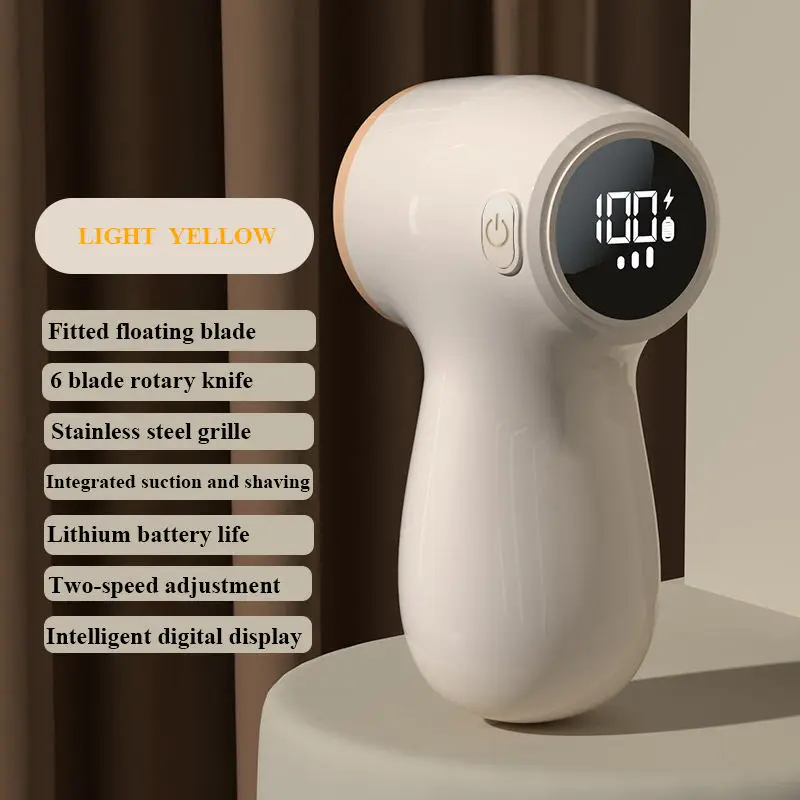 2024 Rechargeable USB Electric Lint Remover Digital Display Wireless Laundry Fabric Shaver Mini Portable Clothes Shaver