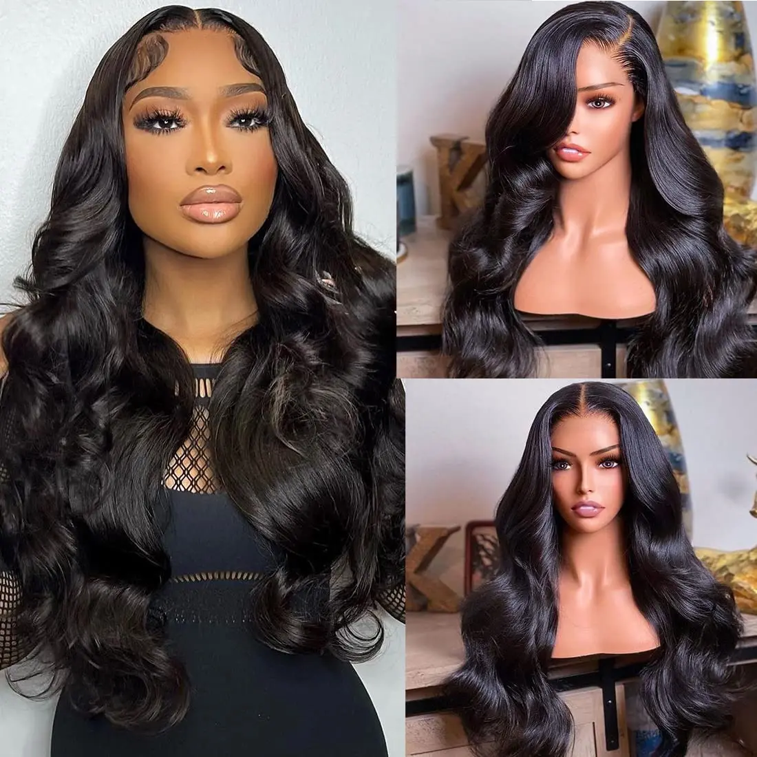 30 Inch Glueless Body Wave Human Hair Wigs HD Brazilian 5x5 Glueless Wig for Women Body Wave 4x4 Glueless PrePlucked Closure Wig