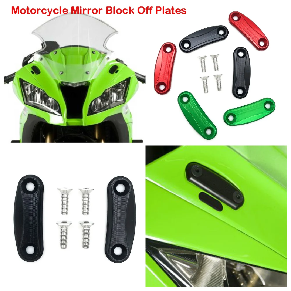 

Fits for Kawasaki ZX10R ABS Ninja ZX-10R 2011 2012 2013 2014 2015 Motorcycle Mirror Block Off Plates Hole Base Decorative Caps