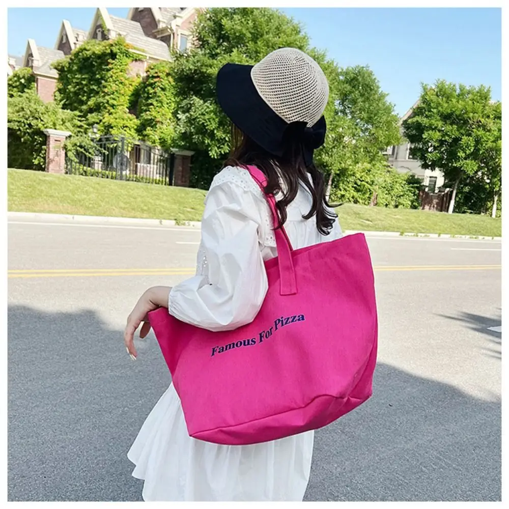 Large Capacity Canvas Tote Bags for Work Commuting Carrying Bag College Style Student Outfit Book Shoulder Bag