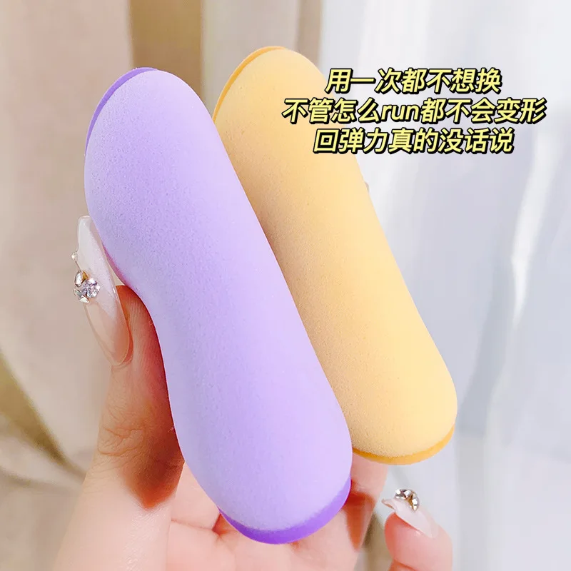 Großhandel 6 Stück Velet Puderquasten mit Box Make-up Schwämme Nass Trocken Verwenden Einstellung Puder Pad