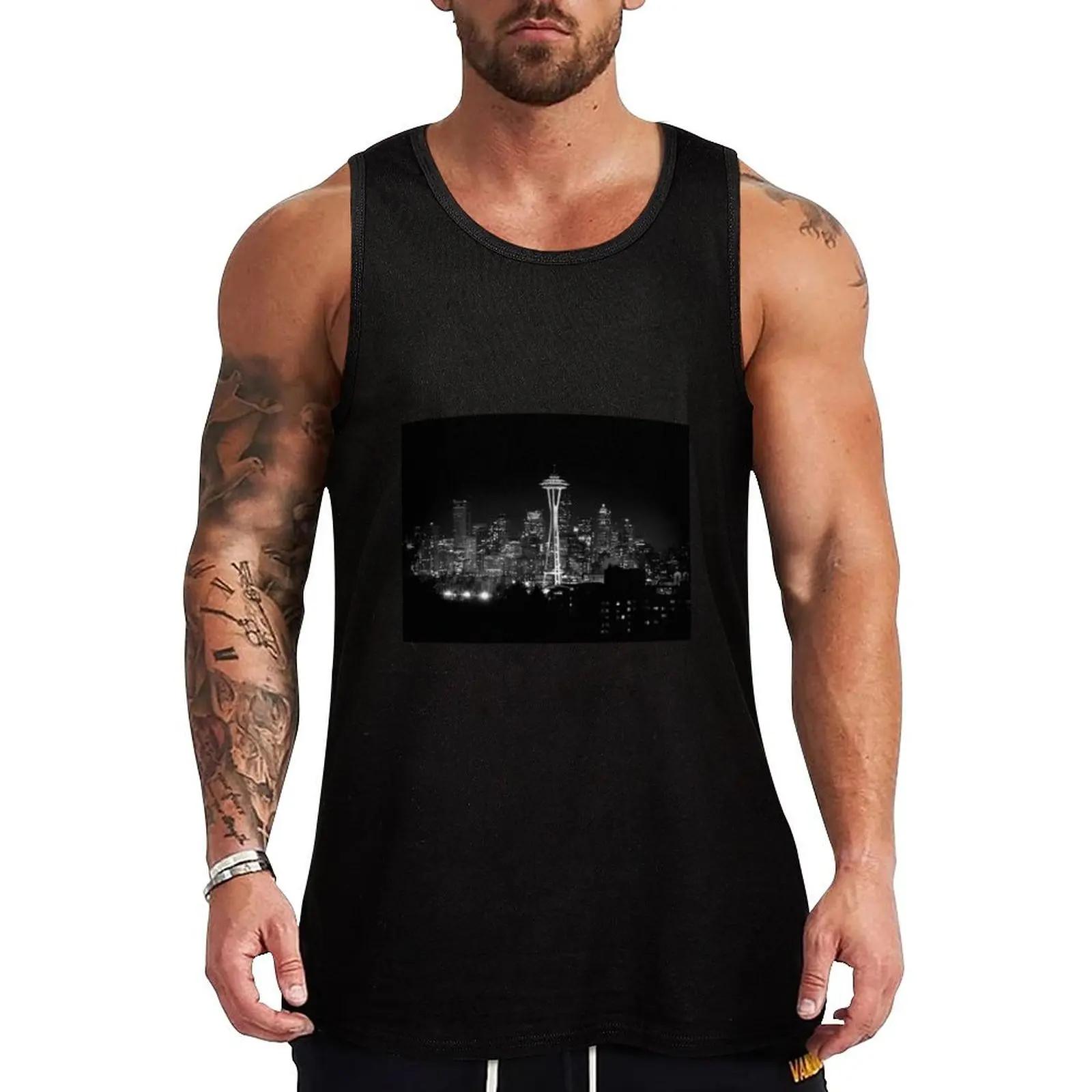 

Seattle Night Tank Top Men's summer clothes Men's vest muscular man