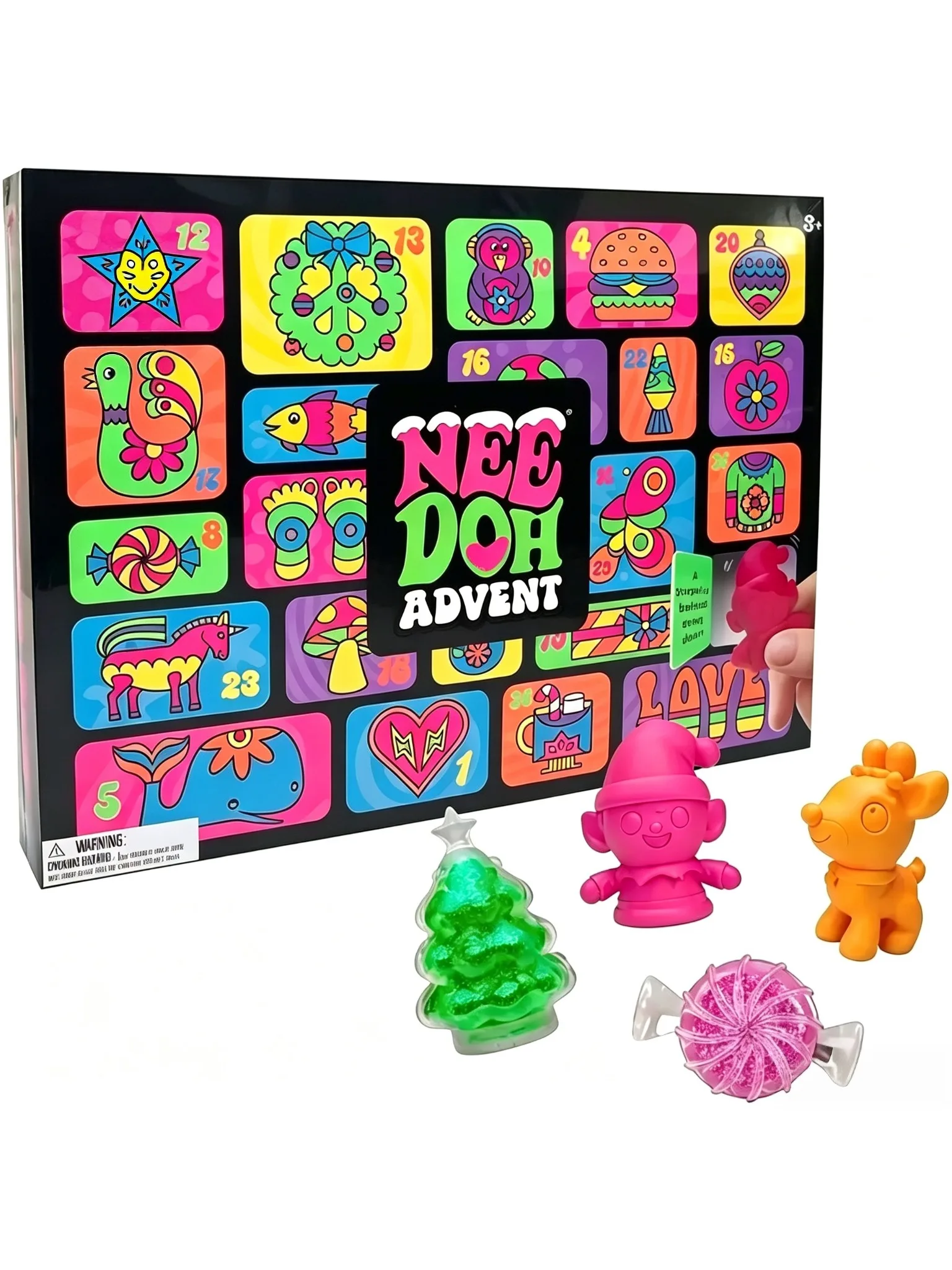 Needoh 2026 Weihnachts-Adventskalender 24-Tage-Countdown Schatzsuche Überraschungs-Squishy-Blindbox Feiertags-Party-Geschenk für Kinder