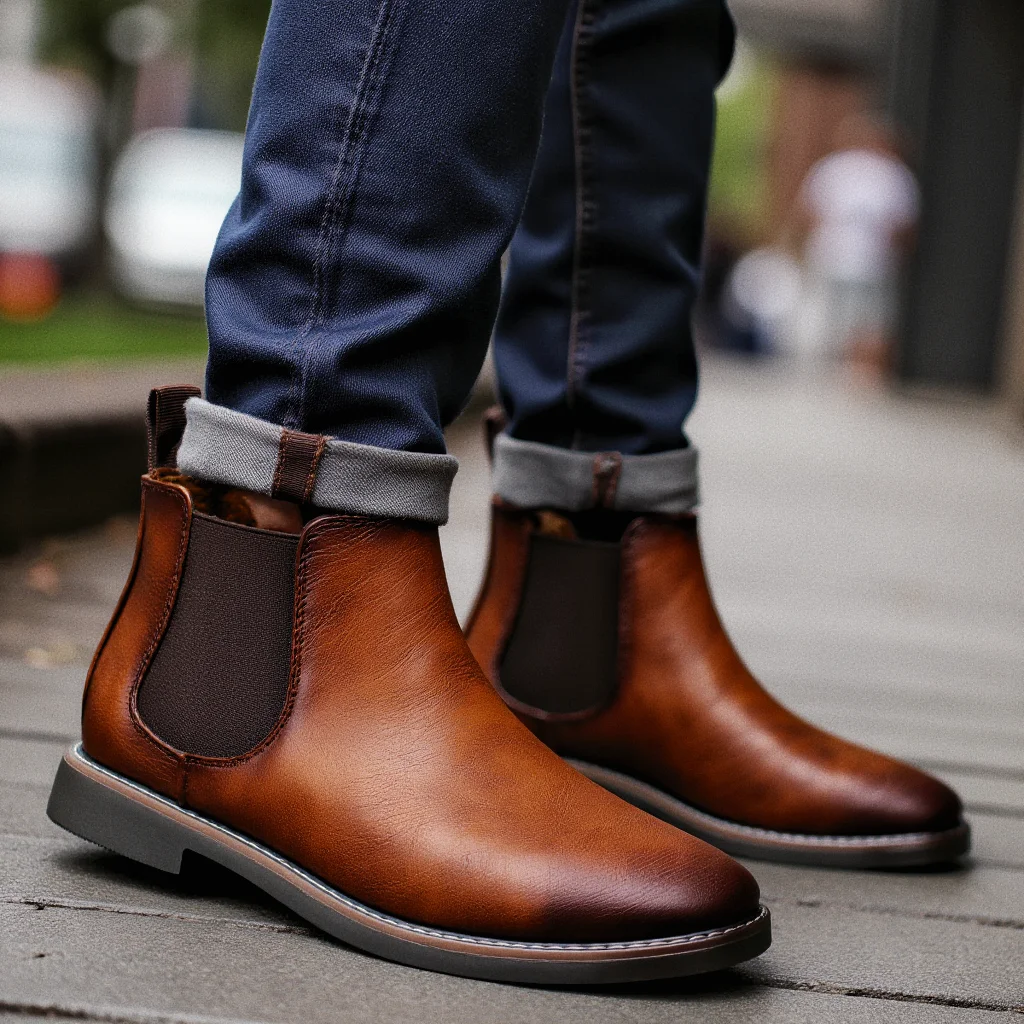 40 ~ 46 Botas Chelsea Masculinas Marca Retro Confortável Moda Masculina Botas
