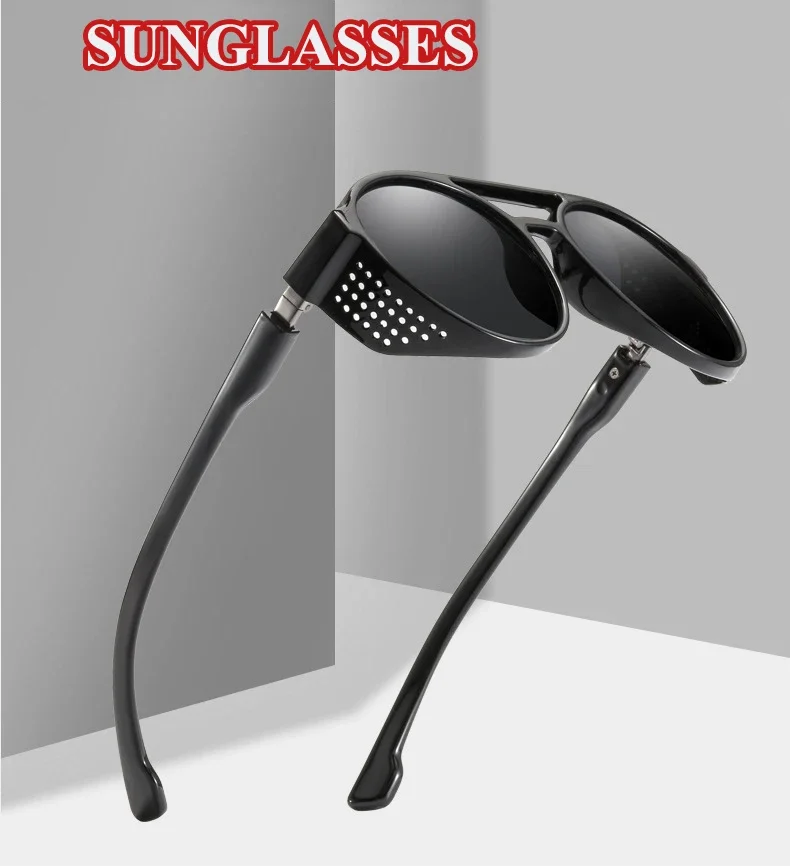 Lunettes de soleil classiques pour hommes, Punk, Protection solaire Vintage UV400, pour l\'équitation, le sport, Anti-éblouissement, pour l\'extérieur