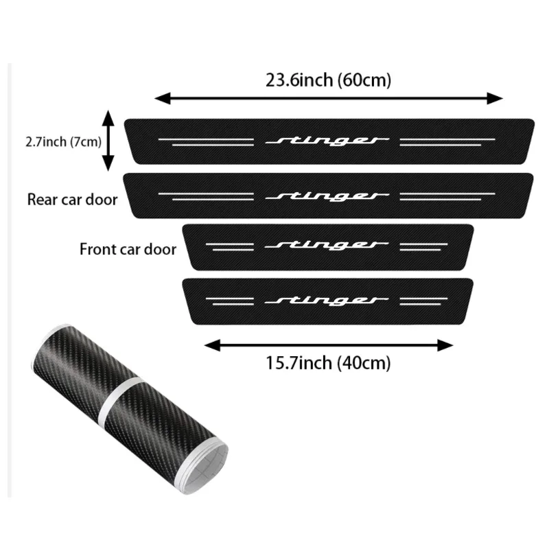 For KIA Stinger Logo Emblem Threshold Sill Anti Scratch Tape Car Door Sill Protective Strip Stickers Luminous Decoration Decals view 3