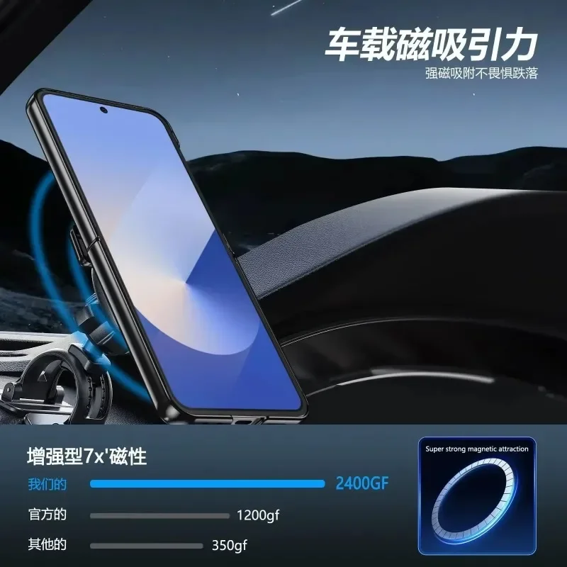 Etui na telefon Samsung Z Flip 6/5/4/3 Magnetyczny uchwyt obrotowy 360 Obudowa do ładowania bezprzewodowego Folia All-inclusive Pokrowiec ochronny