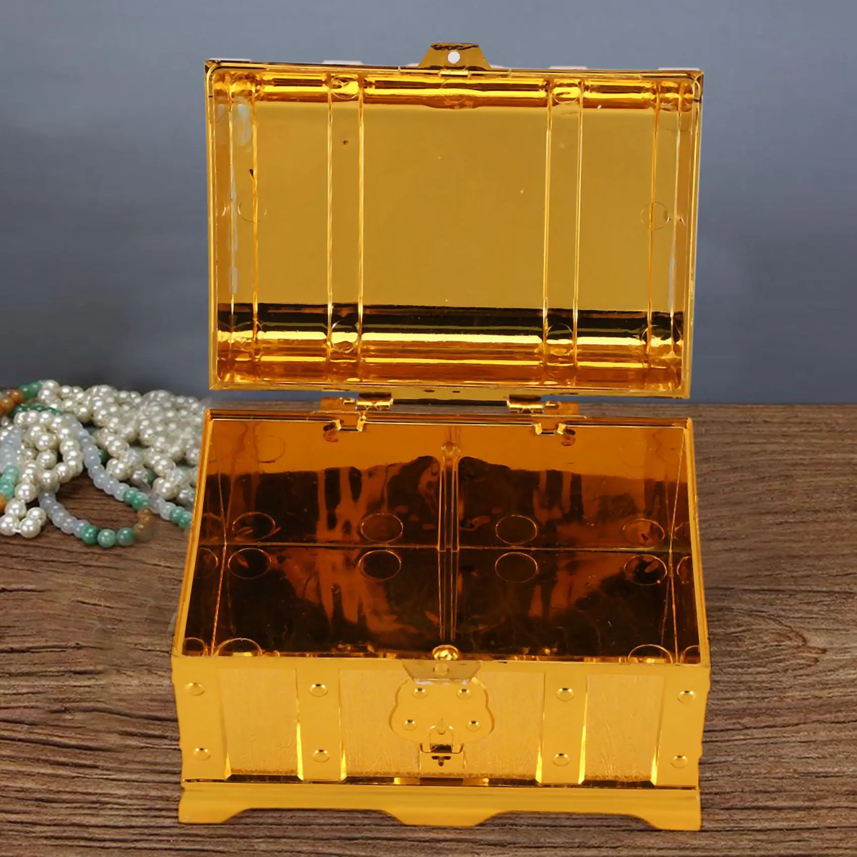 Pirate Treasure Chest Decorative Treasure Chest Keepsake Jewelry Box Plastic Toy Treasure Boxes view 5