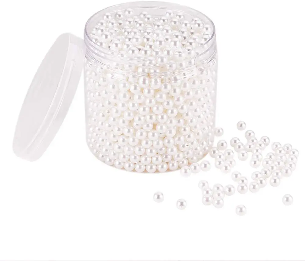 1500 шт. 8 мм белые бусины из АБС-пластика без отверстий/без отверстий, имитация жемчуга для ВАЗ, настольные бусины для свадьбы, вечеринки, дома