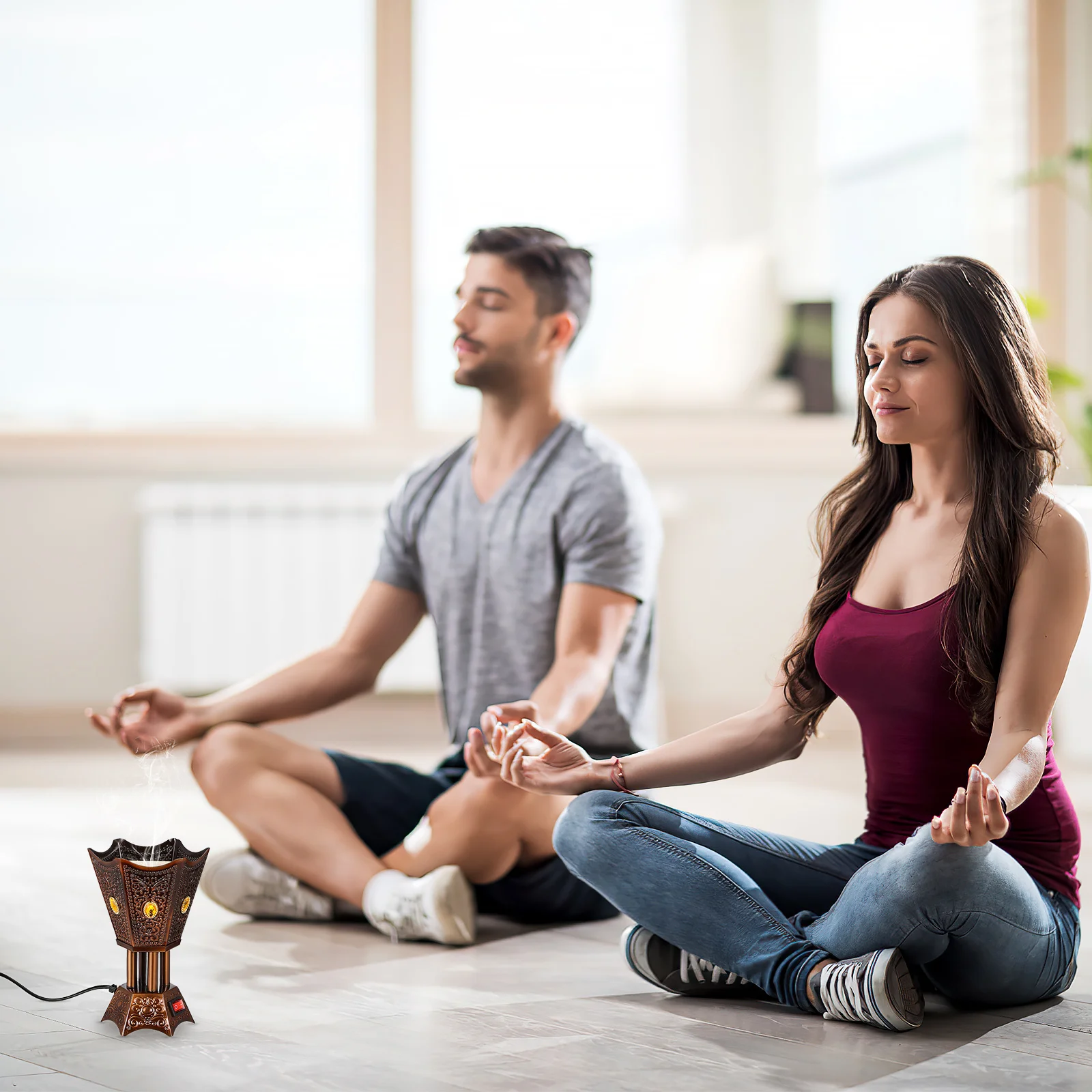 

Electric Incense Burner Iron Plug in Censer Aromatherapy Home Decoration Retro Burner Holder