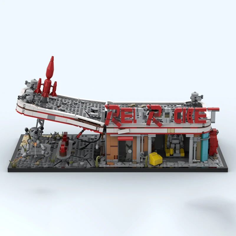 

2020 шт. MOC Fallout красная ракета АЗС Архитектура Строительные блоки Модель Сборка игрушек Детские праздничные подарки
