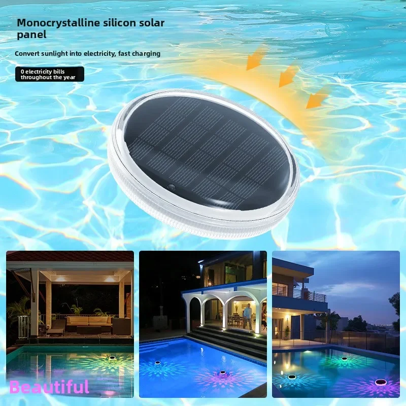 Solar-powered outdoor water feature lights pond water surface lighting landscape lights for home use swimming pools gardens